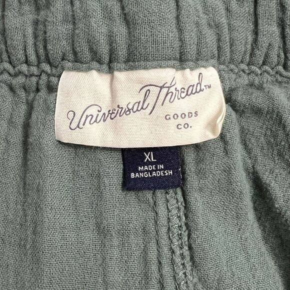 UNIVERSAL THREAD Size XL Army Green Textured Cotton Slip On Shorts Elastic Waist - Picture 3 of 6